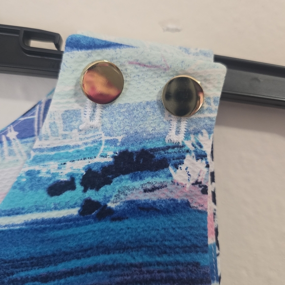 Talvot Petite Seaside Harbor Blue and Pink Striped Sleeveless Dress Size 10P - Picture 6 of 11